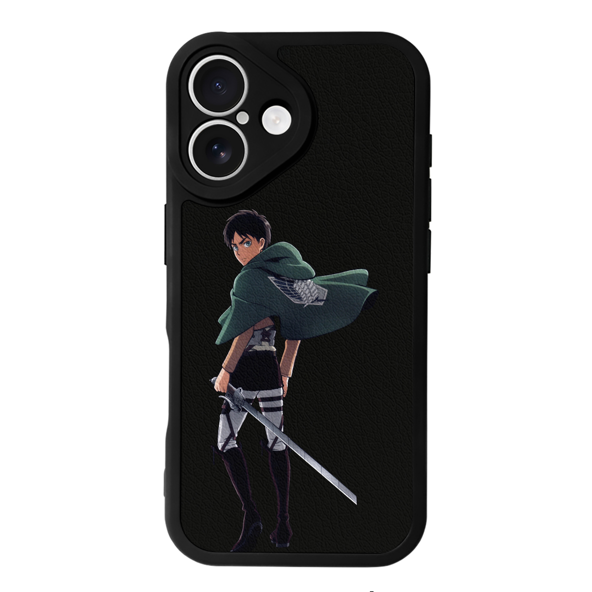（画像用） 進撃の巨人 エレン･イェーガー Attack on Titan Eren Jäger 【iPhone 16シリーズ対応】シリコンスマホケース（レザー調） 材質：シリコン
